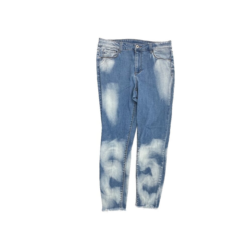 True Craft Raw Hem Skinny Women's size 13 Medium Wash Blue Denim jeans   Great C